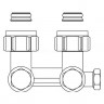 Узел Multiflex F 3/4" HГ x 3/4" HP, угловой Oventrop