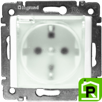 Розетка Legrand Valena IP44 с заземлением, крышкой (белая) 774220