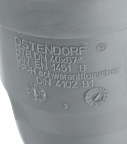 Отвод канализационный HTB 40 67° Ostendorf 111130
