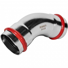 Угольник ROMMER 45° ВПр 54 мм из нержавеющей стали, RSS-0005-000054