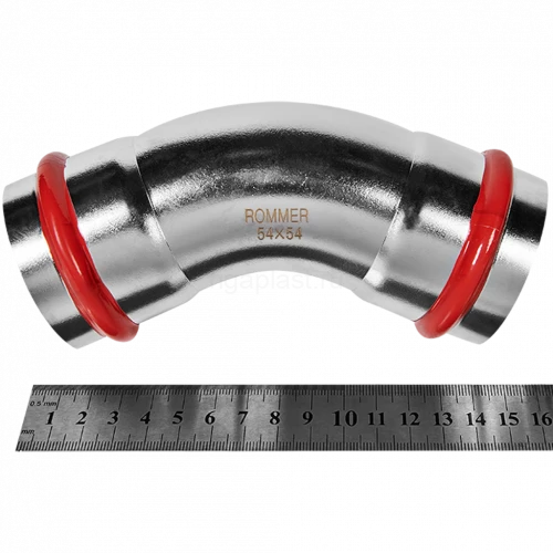Угольник ROMMER 45° ВПр 54 мм из нержавеющей стали, RSS-0005-000054
