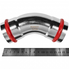 Угольник ROMMER 45° ВПр 54 мм из нержавеющей стали, RSS-0005-000054
