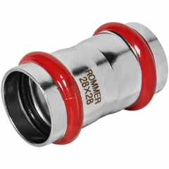 Муфта равнопроходная ROMMER 28 мм из нержавеющей стали, RSS-0017-000028