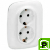 Розетка Legrand Valena Allure двойная с заземлением 754955-753027 Белая