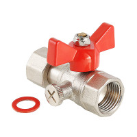 Кран шаровой VALTEC 1/2" × 1/4" ВР/ВР, для манометра (VT.807.N.0402)