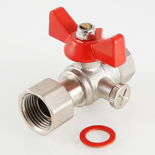 Кран шаровой VALTEC 1/2" × 1/4" ВР/ВР, для манометра (VT.807.N.0402)