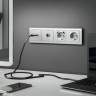 Накладка для розетки USB Werkel (cеребряный рифленый) W1179509