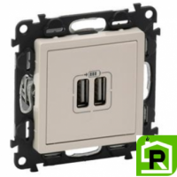 Розетка Legrand Valena Life USB 2-ая (для подзарядки) 753512 Слоновая кость