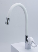 Смеситель для кухни ViEiR V243521-F, с гибким изливом, белый