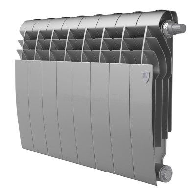 Радиатор биметаллический Royal Thermo BiLiner Silver Satin 350 8 секций, нижнее подключение VR80