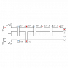 Коллектор с гидроразделителем дублер 3+1+1 контура 1 1/2" х 1 1/2" Millennium