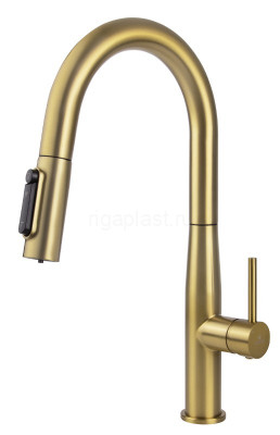 Смеситель для кухни Vita Brushed Gold с подачей фильтрованной воды и выдвижной лейкой KAISER 43344-3