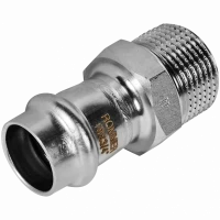 Переходник ВПр-НР 18х3/4" из стали нержавеющей, прессовой ROMMER