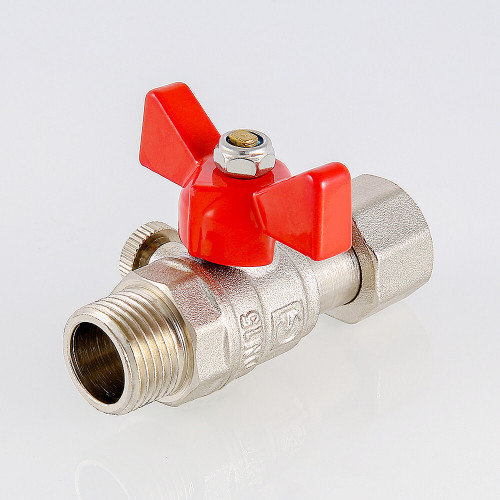 Кран шаровой VALTEC 1/2" × 3/8" ВР/НР, для манометра (VT.806.N.0403)