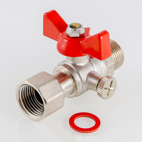 Кран шаровой VALTEC 1/2" × 3/8" ВР/НР, для манометра (VT.806.N.0403)