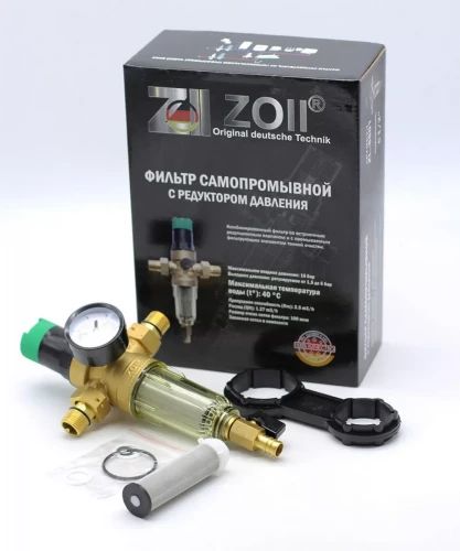 Фильтр с регулятором давления и манометром для холодной воды Zoll Zl-8801