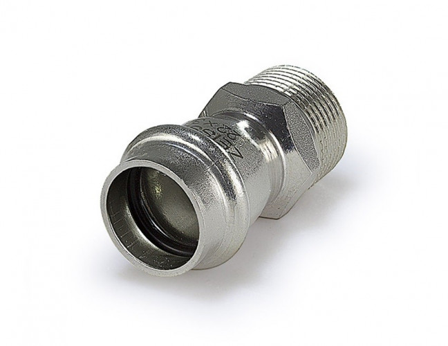 Переходник пресс с наружной резьбой 15х1/2" из нержавеющей стали ZEISSLER ZTI.501.001504