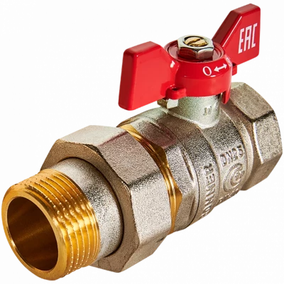 Кран шаровой с американкой ВР/НР 1", бабочка ROMMER