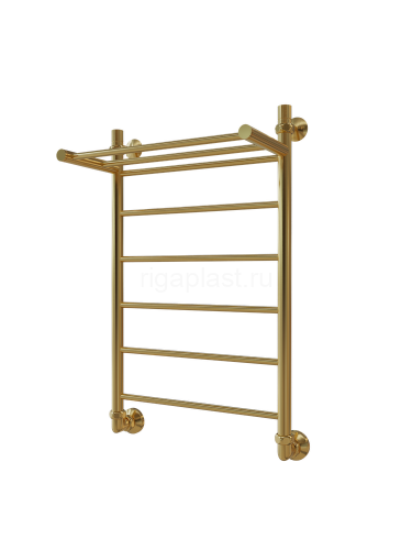 Полотенцесушитель водяной ДВИН FJ 80/50, золотой хром 585, с полкой, арт. 4657819953629