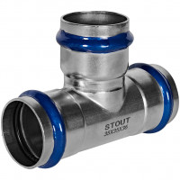 Тройник равнопроходный STOUT ВПр, 35 мм, из нержавеющей стали, SSS-2013-000035