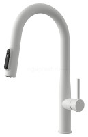 Смеситель для кухни Vita White Matt с подачей фильтрованной воды и выдвижной лейкой KAISER 43344-4