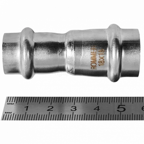 Муфта переходная ВПр 18х15 из стали нержавеющей, прессовой ROMMER