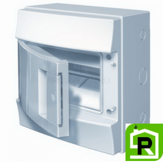 Бокс настенный 8 мод. с непрозр. дверцей (с клеммами) IP65 ABB Mistral 1SL1101A00