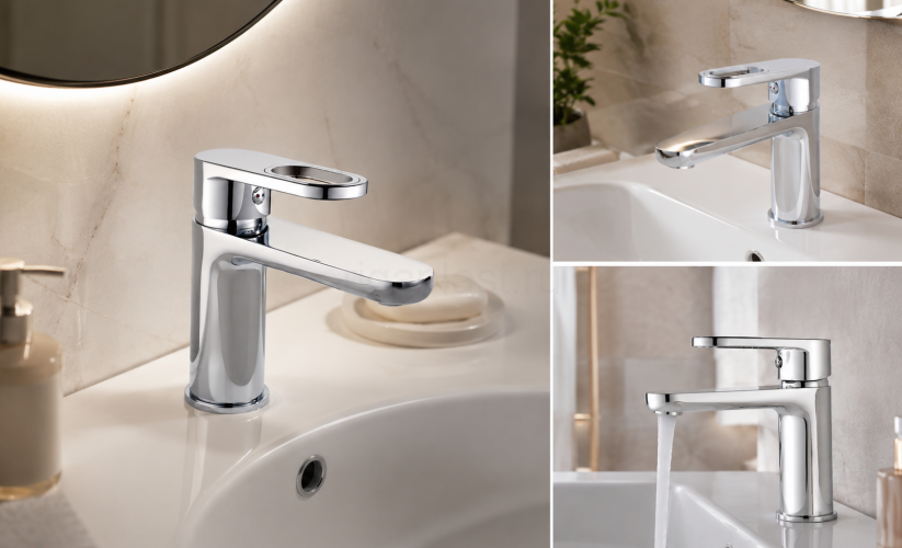 Смеситель для раковины HANSEN HL10016, хром