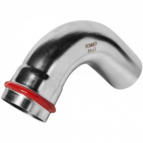 Угольник однораструбный ROMMER 90° НПр 54 мм из нержавеющей стали, RSS-0002-000054
