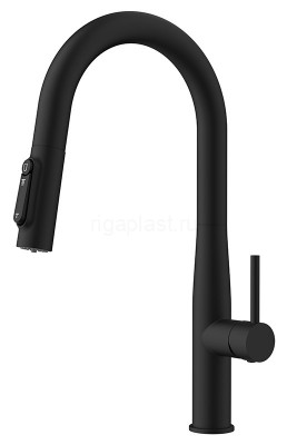Смеситель для кухни Vita Black Matt с подачей фильтрованной воды и выдвижной лейкой KAISER 43344-9