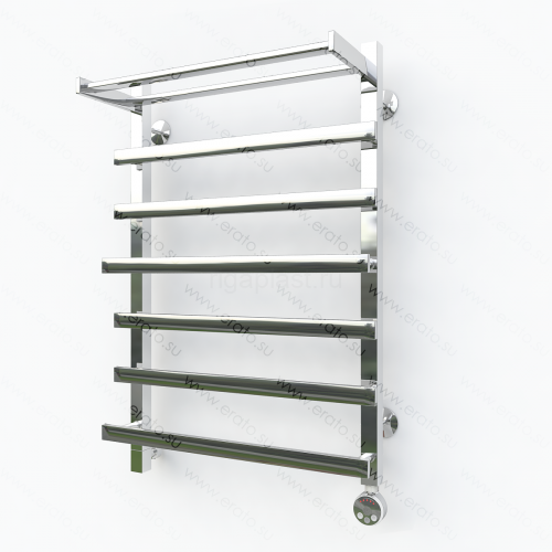 Полотенцесушитель электрический ЭРАТО Квадрат 23, 600х500 мм, с верхней полкой