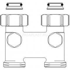 Узел перепускной 3/4" НГ х 3/4" НР, прямой, никелированный Oventrop