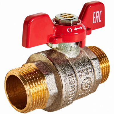 Кран шаровой НР/НР 3/4", бабочка ROMMER