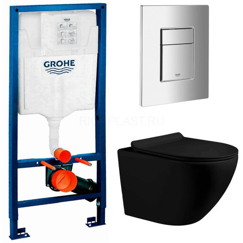Инсталляция Grohe 38772001 + унитаз Ganzer GZ19321-C безободковый с сиденьем