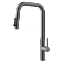 Смеситель для кухни Vita Gun metal с подачей фильтрованной воды и выдвижной лейкой KAISER 43444-15