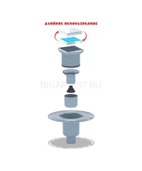Трап для душа АНИ Пласт 100x100 мм, вертикальный выпуск, хром, ТQ5902