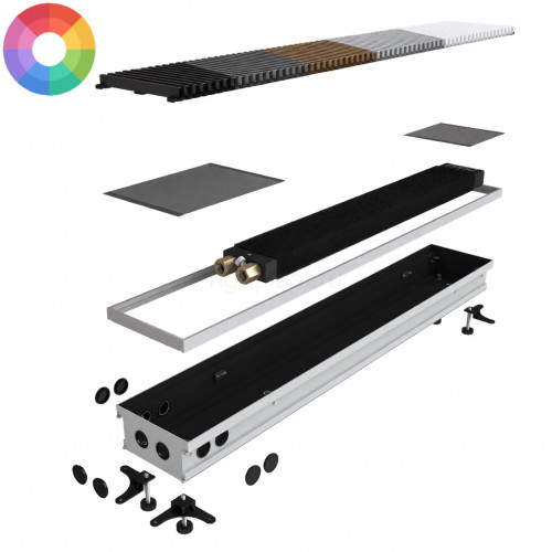 Конвектор внутрипольный ASKON КВП 90×200×3800 мм, без вентилятора, цветной
