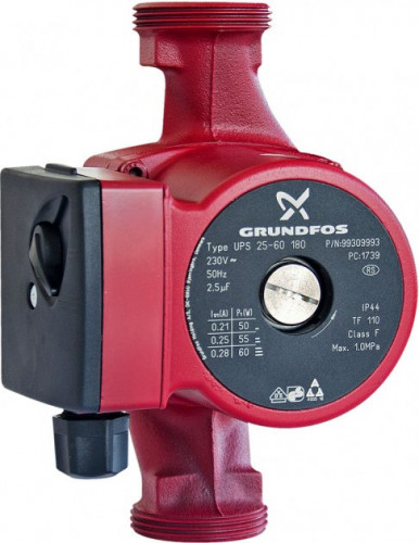 Насос циркуляционный Grundfos UPS 25-60 180, без гаек, 99309993