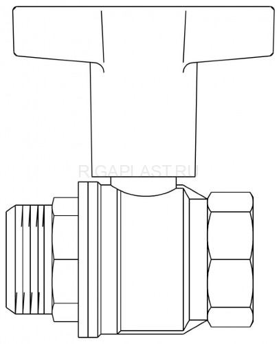 Кран шаровой Optibal DN 15, 1/2" НВ, ручка пластмассовая Oventrop