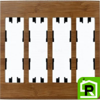 Рамка 4-ая (четверная), Дерево Бамбук, серия Atlas Design Nature, Schneider Electric