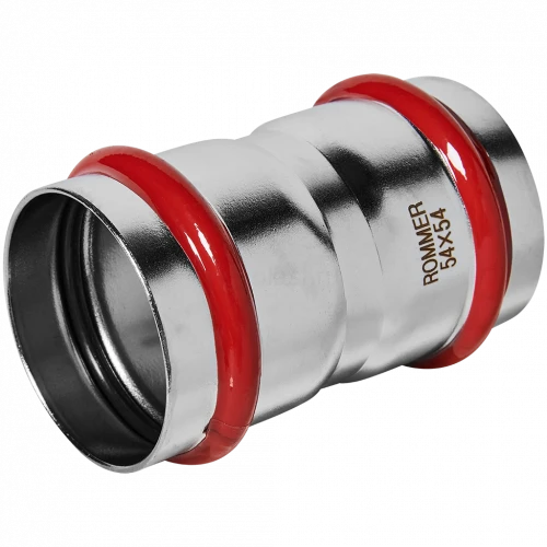 Муфта равнопроходная ROMMER 54 мм из нержавеющей стали, RSS-0017-000054