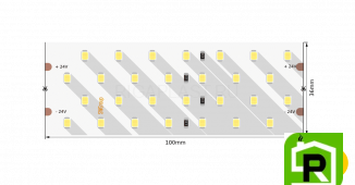 Лента светодиодная ПРО 2835, 280 LED/м, 26 Вт/м, 24В , IP20, Цвет: Теплый белый