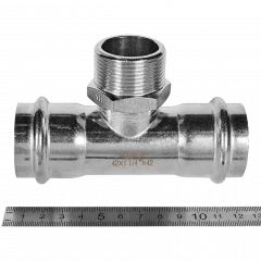 Тройник-переходник ROMMER НР 42 мм x 1 1/4" из нержавеющей стали, RSS-0016-042114