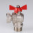 Кран шаровой VALTEC угловой 1/2" × 1/2" ВР/НР, с накидной гайкой, короткий (VT.267.NS.0404)
