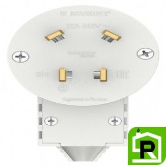 Силовая вилка 3P+N 32А 400В, Белый, серия Blanca, Schneider Electric