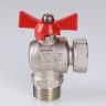 Кран шаровой VALTEC угловой 3/4" × 3/4" ВР/НР, с накидной гайкой, короткий (VT.267.NS.0505)
