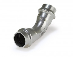 Угольник двухраструбный пресс 45° 15 из нержавеющей стали ZEISSLER ZTI.559.001515