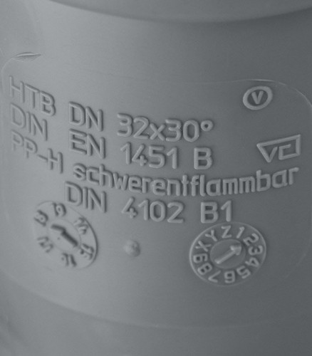 Отвод канализационный HTB 32 30° Ostendorf 110110