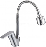 Смеситель для кухни ViEiR V15033, с гибким изливом, из нержавеющей стали, сатин
