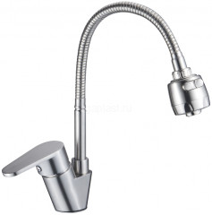 Смеситель для кухни ViEiR V15033, с гибким изливом, из нержавеющей стали, сатин